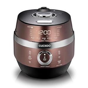 CUCKOO CRP-JHR0609F 6-Cup (Uncooked) / 12-Cup (Cooked) Induction Heating Pressure Rice Cooker with Nonstick Inner Pot, 16 Menu Options, Fuzzy Logic Tech, 3 Voice Guide, Auto Clean (Copper/Black)