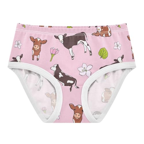 Wusikd Cow Girls' Underwear Cotton Tulip Girls Briefs Soft Toddler Underwear 3T Multi
