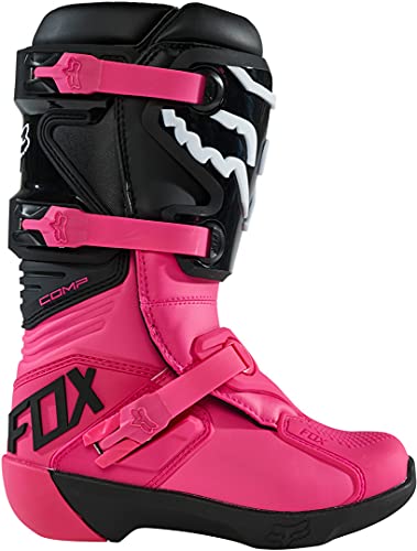 Fox Racing Bota infantil unissex COMP Motocross - fivela, preto/rosa, 36