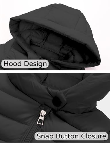 Happy Cherry Girls Boys Long Lightweight Hooded Puffer Jacket Puffer Down Coat Winter Fall Outerwear Warm3