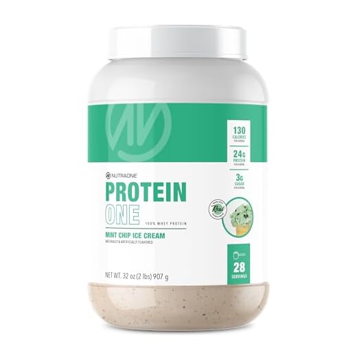 NutraOne ProteinOne Whey Protein Promote Recovery and Build Muscle with a Protein Shake Powder for Men & Women (Mint Chip Ice Cream, 2 LB)