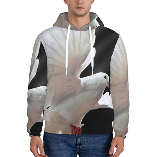 Sweat à capuche imprimé colombe en polyester résistant pour homme actif EdWal