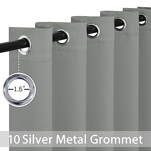 Yakamok Dove Grey Room Darking 84 Inch Length 2 Panel Sets for Livingroom Dining Room Darkening Thermal Insulated Bay Window Hotel Modern Elegant Black Out Sunblock Curtins/Bedroom,62 x 84 Inches