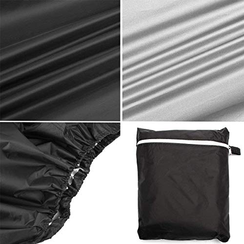 Ankier Barbecue Cover, Waterproof Polyester Round BBQ Grill Cover, with Drawstring Cord Large 30 Inch (Black)