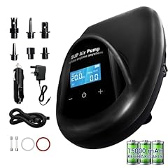 TONSIM Pompa Elettrica SUP ad Alta Pressione – 20 PSI Ricaricabile con Batteria Integrata e Adattatore 12V – Gonfiaggio e Sgonfiaggio Rapido per Paddle Board, Kayak, Campeggio