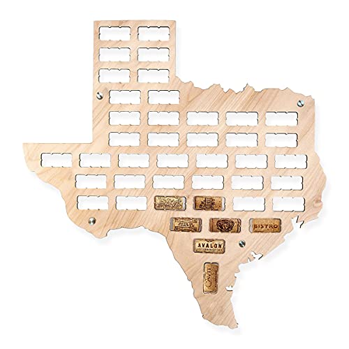Wooden Shoe Designs Texas Wine Cork Map, Tan