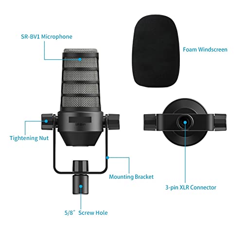 Microphone cardioïde dynamique SR-BV1 de bureau avec capsule de studio - 5