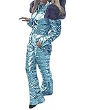 Women Winter Onesies Ski Jumpsuit Outdoor Sports Snowsuit Fur Collar Coat Jumpsuit with Hoodies...