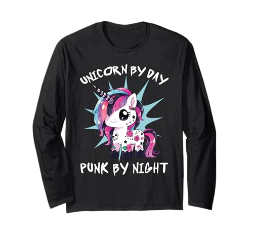 Unicornio de día Punk de noche: Unicornio punk mágico Manga Larga