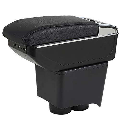 Pour Polo 2002-2009 Accoudoirs Boîte Double couche Consoles main avec porte gobelets et cendrier Cover