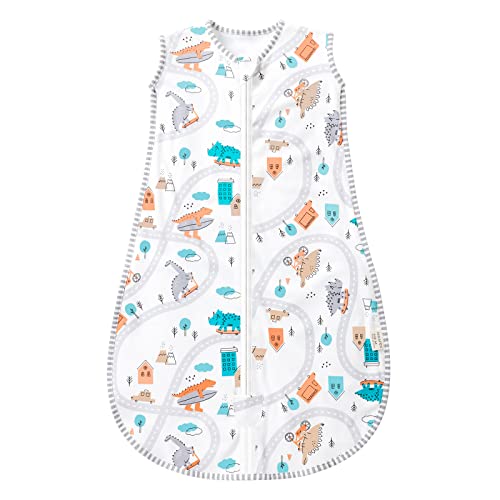 Sacco Nanna Estivo Yukkidds 0.5 Tog – 100% Cotone, Rosa Elefante, 0-6 Mesi, Cerniera Doppia, 60 Cm - 3