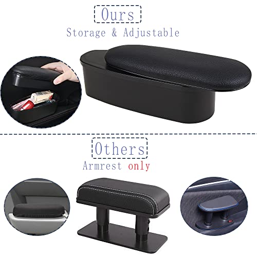 Vvhooy Pu Leather Car Armrest Adjustable Auto Universal Armrest Pad Car Armrest Cover Extension Support Elbow Wrist Rest Pad Car Armrest Extender Auto Console Storage Organizer Fit For All Car Models #TOP5