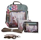 DISEÑO DE MODA Y ELEGANTE Toda la mochila casual está fabricada con un estilo moderno con estampado diseño muñeca muneca elegante y de moda Gran oferta de 4 diseños para elegir.