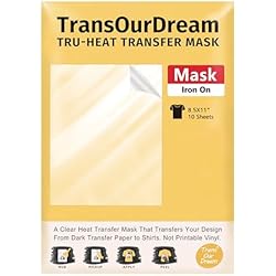 TransOurDream Heat Transfer Mask & Iron on Tape (10 Sheets, 8.5x11