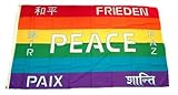 Fahne/Flagge Regenbogen Peace Frieden NEU 60 x 90 cm