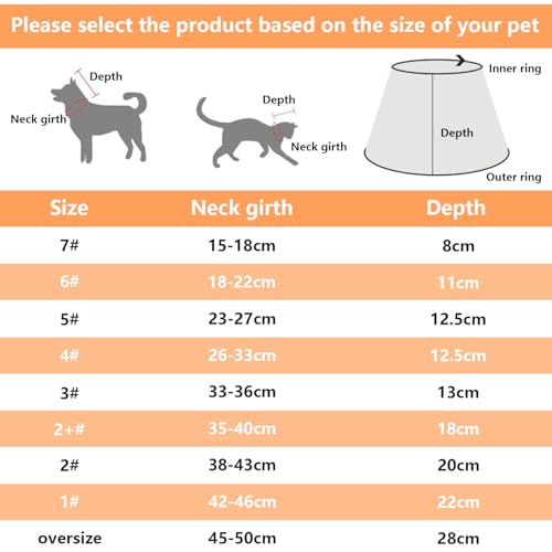 Dog Cone Recovery Collar Adjustable Pet Cone Collar Cat Comfy Soft Cone Collar for Protective Dogs and Cats After Surgery Anti-Bite Lick Wound Healing (Neck:26-33cm) - Image 3