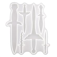 IOOOFU Molde de resina epóxi de cristal para punhal faça você mesmo molde de silicone pingente de espada