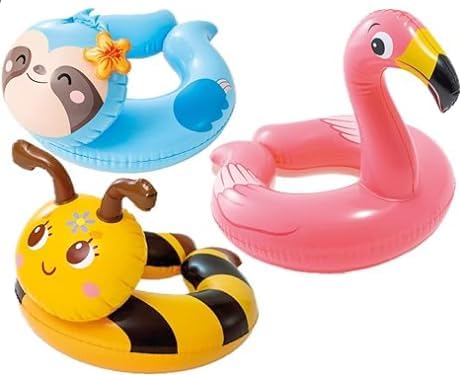 Intex 3 Pack Animal Head Pool Floats Bundle - Duck, Penguin, Flamingo