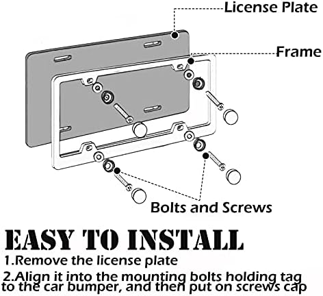 6.21 DEWEST 2PCS Black License Plate Frames