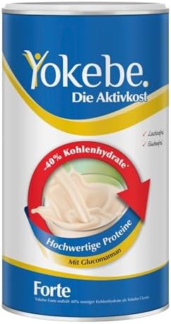 YOKEBE Forte Diätshake zum Abnehmen - Vegetarisch - Mahlzeitersatz - 500 g | Vegetarischer Abnehm-Shake mit Glucomannan, Proteinen & Honig-Geschmack, 40 % weniger Kohlenhydrate*, n
