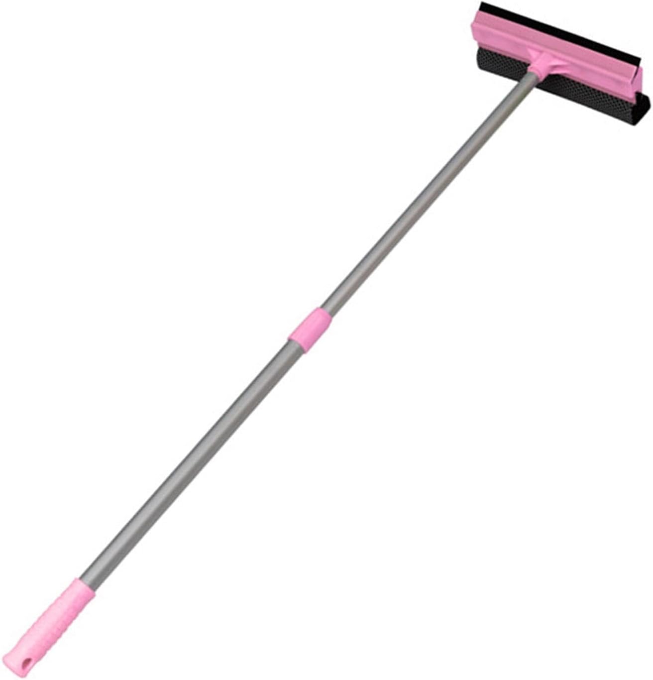 Window Cleaning Tool, Telescopic Handle, Double-Sided Brush for and Tiles, Extended Blue