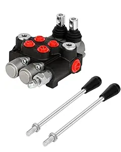 2 Spool 21 GPM Hydraulic Flow Control Valve SAE Ports Adjustable Relief Lever Handle Double Acting Parallel Center Tractor Loader W/Joystick Small Tractors/Tanks Loaders Log Splitters 3600 PSI