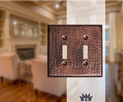 Monarch Pure Copper Hammered Double Switch Decorative Wall Plate Switch Plate Outlet Cover #TOP1