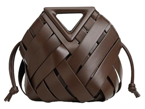 Vegan Leather Clutch Purses for Women Woven Small Crossbody Shoulder Bag Cute Top Handle Handbags Satchels 2025