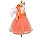 Kids Toddler Baby Girl Fox Jungle Safari Theme Animal Tutu Dress with Ears Headband Tail for Christmas Birthday Party Dresses White Orange Fox 2 Years