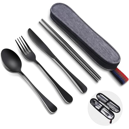 AstraGlam Reusable Travel Cutlery Set with Case, Premium Sta