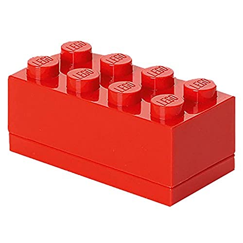 LEGO Mini Box 8 Knobs Red - Versatile Small Storage Box for Snacks, Jewellery, Hair Accessories, and Souvenirs - Safe, Easy to Clean, 46 x 92 x 43 mm