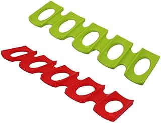 TopHomer 2 Pcs Beer Holder & Water Bottle Holder Foldable Silicone Bottle and Can Stacker Non-Slip Drink Organizer for Refrigerator Kitchen Home Party Bar (Red+Green)