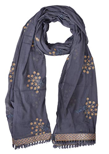 Image of YOUTHQUAKE Heavy Embroidered Work Chiffon Dupatta for Womens & Girls With Fancy Lace