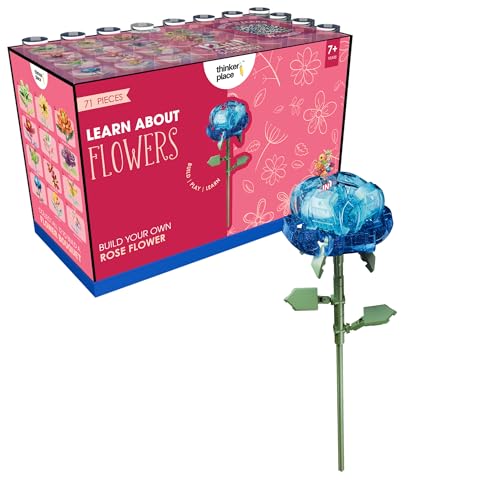 Image of STEM Rose Flower Building Blocks Set (71 Pcs, 12-in-1) | DIY Flower Pen Stand Kit for Kids 6+ Years (Boys & Girls) | Creative Craft & Learning Toy | Ideal Gift for Kids