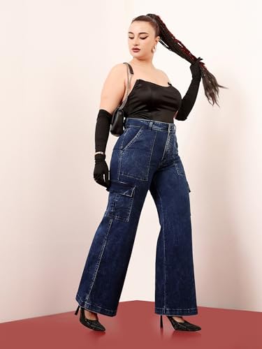 Image of Miss Chase A+ Women's Wide-Leg High Rise Regular Stretchable Denim Jeans