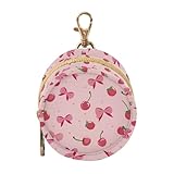 zyrtty Pacifier Case with Hook Pink Bows Cherries Pattern Pacifier Holder Pod Easily Attaches to Diaper Bag or Purse