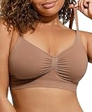 Lover-Beauty Seamless Sculpt Bra Stretch Comfort Bra Soft Cami Bras Wireless Lightly Lined Bralette for Outerwear Nude, Small