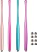 CCIVV Slim Waist Stylus Pens for Touch Screen, Compatible with iPad, iPhone, Kindle Fire + 8 Extra Replaceable Hybrid Fiber Tips (Pink, Purple, Blue, Rose Gold)