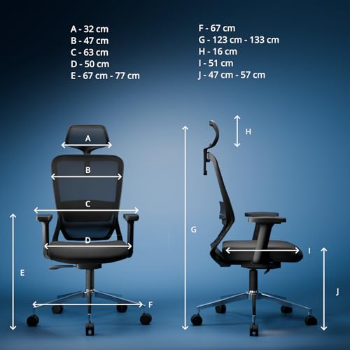 Vergo Ease Premium Ergonomic Mesh Office Chair (High Back, 3D Armrests) — view 2