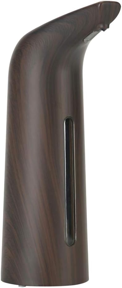 OVERTOYOU Soap Dispenser, 400ml Automatic Touchless Liquid Soap Dispenser Deep Wood Grain Battery Operated, app. 214x70mm(8.43x2.76in)