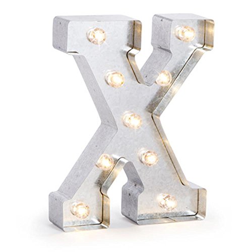 Darice Silver Metal Marquee Letter â€“ X-9.87â€ Tall, Galvanized Finish, Model:SS-DAR-30018532