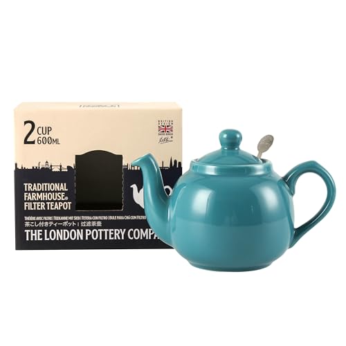 Théière 2 tasses London Pottery turquoise 600ml avec infuseur - 3
