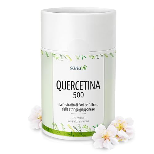 Sanuvit® - Quercetina 500 mg capsule | 120 capsule | Dose alta | Elevata biodisponibilità e tolleranza | Vegano