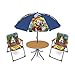 ARDITEX WD12492 Set de Mesa (50x50x48cm), 2 Sillas (38x32x53cm) y Sombrilla (diámetro 110cm) de Disney-Mickey