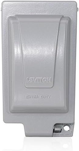 Leviton Outlet Box, Extra Duty While-In-Use Cover Includes Inserts for Single, Duplex and Decora/GFCI Receptacles, Vertical Mount, Metallic Enclosure, IUM1V-GY Outdoor Outlet Cover, Gray image 3