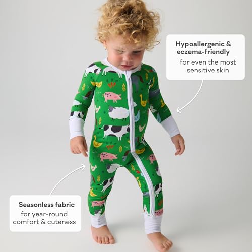 Image of Little Sleepies Pajamas for Baby Boys & Girls, Viscose from Bamboo Baby Pajamas, Sleepers, 2-Way Zipper PJs
