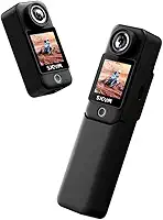 SJ~CAM C300 Câmera de Bolso 4K, Bateria de 3800mAh, Câmera de Ação com Estabilizador de 6 Eixos,Corporal com Tela de toque Duplo, à Prova D'água, Adequada para Vlogs e Transmissões ao Vivo