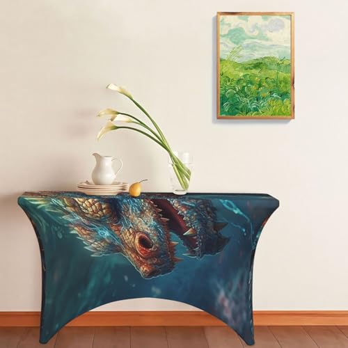 Nappe rectangulaire stretch 1,2m en élasthanne robuste imprimé artistique - 7