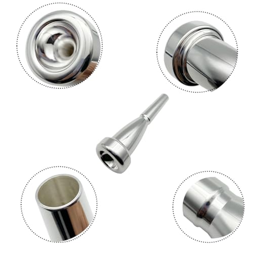 Missmore 3C 5C 7C Set Trumpet Mouthpiece Silver Plated - Professional Brass Instrument Accessory for Beginner, Intermediate & Advanced Players - Trumpet Mouthpiece Kit (Shape 3C)