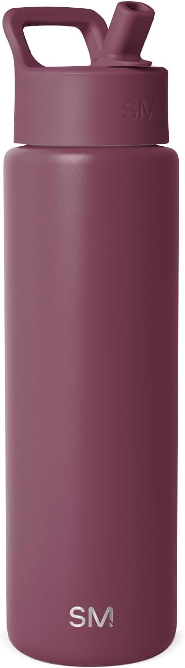 Simple Modern Insulated Water Bottle with Straw | 30oz | Purple